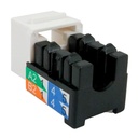 352-V2721/WH, Jacks cat 6 blanco, 1Gb/s a 550mhz, 50 micras baño de oro, 750 inserciones plug jack, color blanco