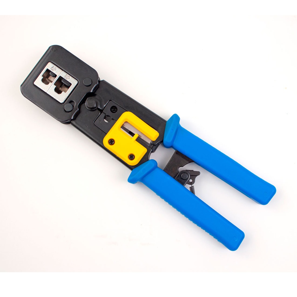 078-2152/EZC, Pinzas para rematar plugs RJ45 tipo Pass through, corte y pelado incorporada