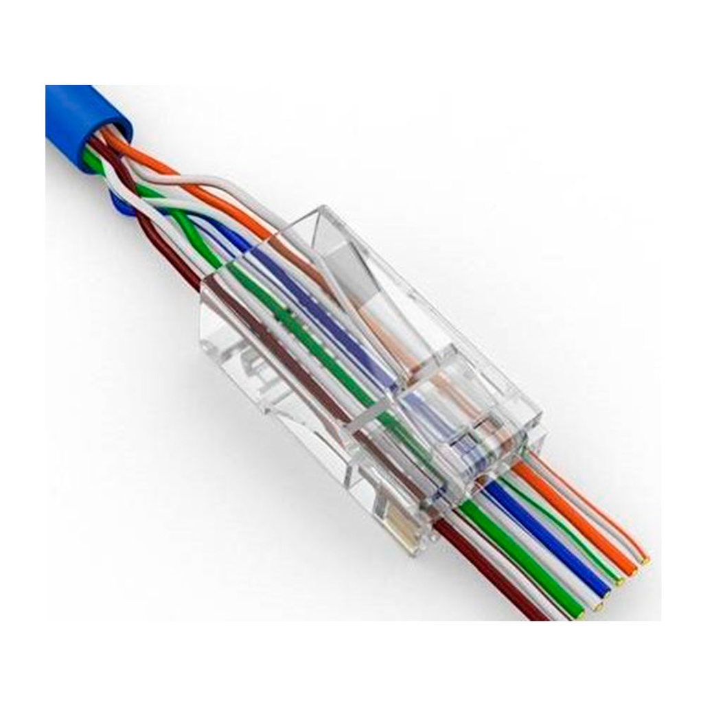 078-2152/EZC, Pinzas para rematar plugs RJ45 tipo Pass through, corte y pelado incorporada