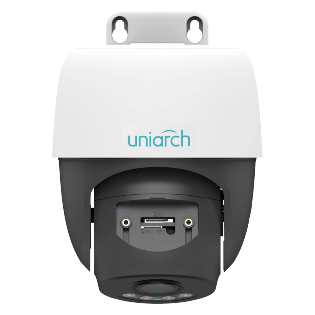Uho-P2A-M3F4D, Cámara IP Mini PTZ WiFi, 3MP, Lente 4mm, Micrófono y Bocina, IR 30m, Micro SD hasta 512G, Ultra H.265, Exteriores IP66