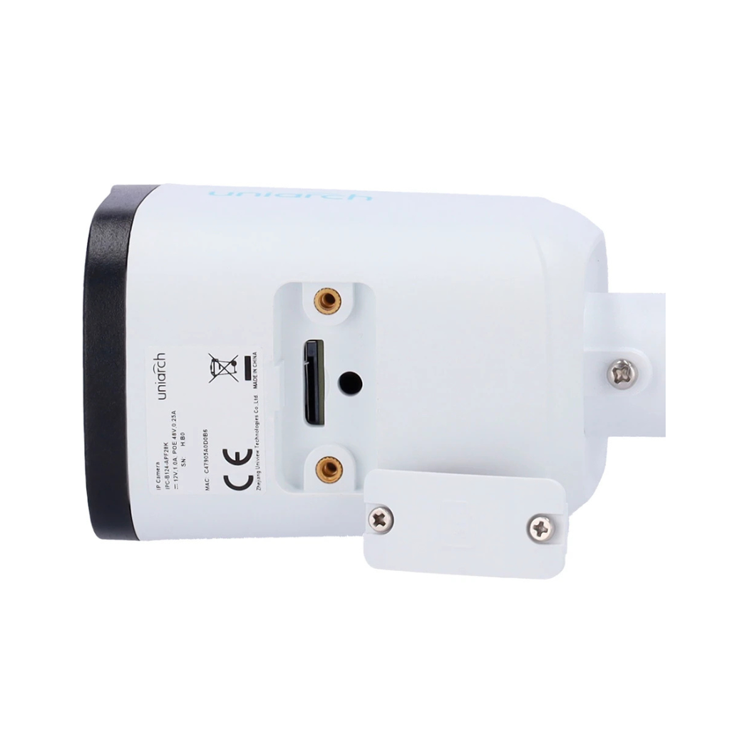 IPC-B122-APF28K, Cámara IP Bullet 2MP, Lente 2.8mm, IR 30m, Ultra 265, Micrófono, PoE-af ó12Vcc, Exteriores IP67