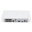 NVR301-08B-LP8-IQ, NVR 8 canales c/PoE, AI integrada IQ, hasta 12MP, 1HDD hasta 10TB, HDMI OUT-4K+VGAOUT-1080P simultáneas, Ultra 265, 80Mbps, Serie Easy