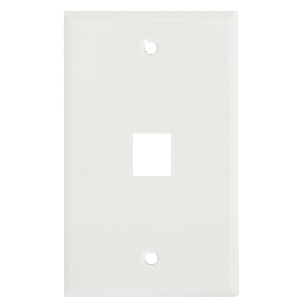 ENS-FP61, Placa de pared universal, 1 puerto tipo Keyconnect, uso interior material plástico ABS, color blanco