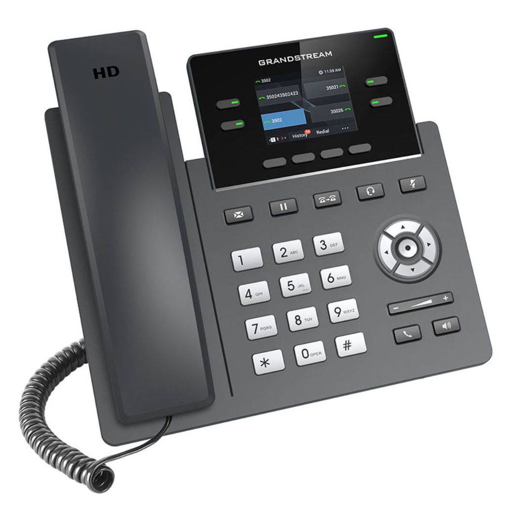 GRP2612, Teléfono IP HD Carrier-Grade, 4 cuentas SIP, No soporta PoE