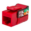 352-V2720/RD, Jacks cat 6 rojo, 1Gb/s a 550mhz, 50 micras baño de oro, 750 inserciones plug jack, color rojo