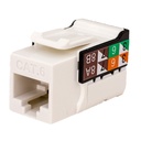 352-V2721/WH, Jacks cat 6 blanco, 1Gb/s a 550mhz, 50 micras baño de oro, 750 inserciones plug jack, color blanco