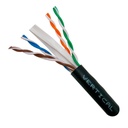 ​069-559_CMX , Cable UTP Cat6 CMX, exteriores, UV, 23 AWG, cobre sólido, forro negro, carrete 305mts (1,000ft)