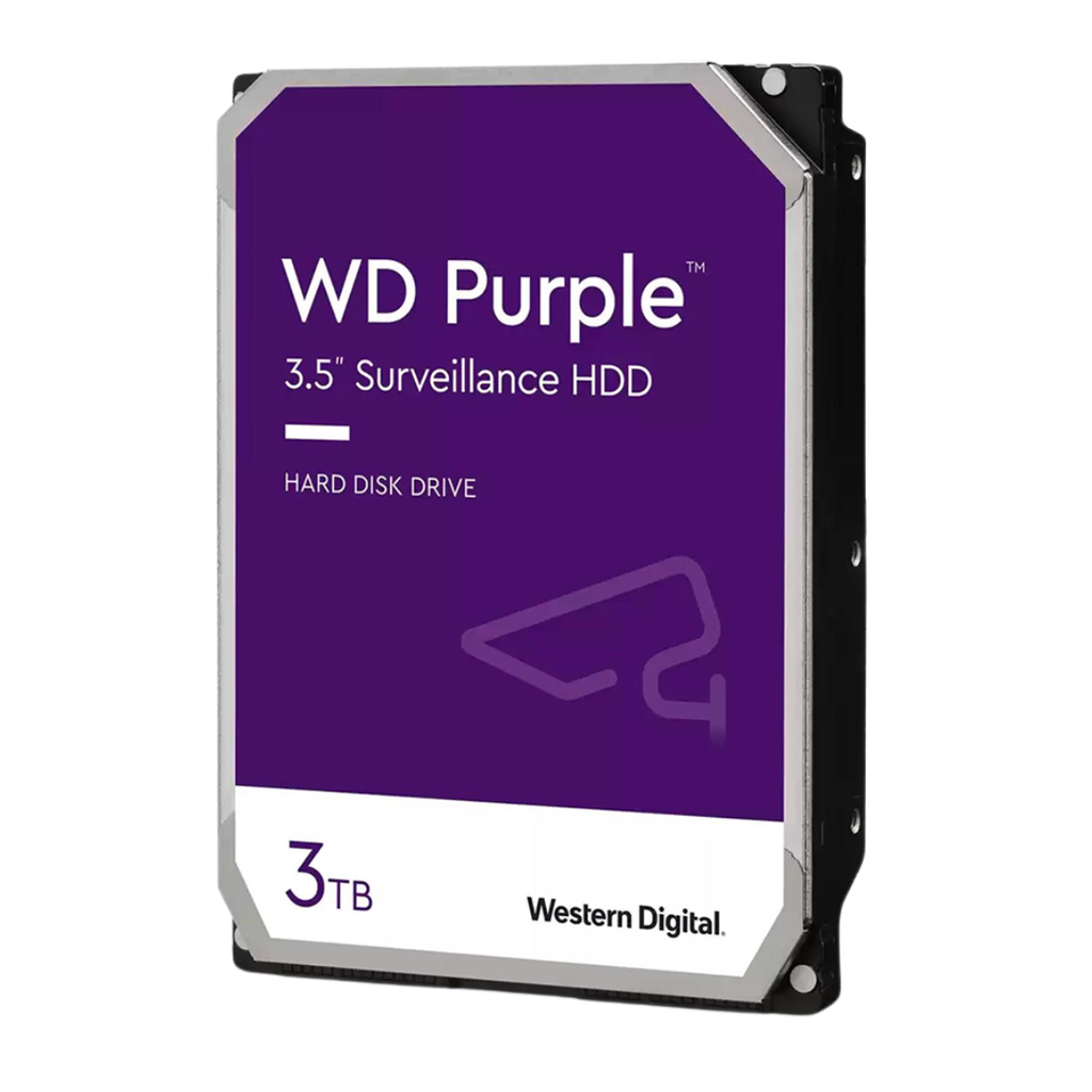 WD33PURZ, Disco Duro Serie Purple, 3TB, SATA 6Gb/s, 3.5", velocidad 175MB/s, Caché 256MB, para videovigilancia 7x24