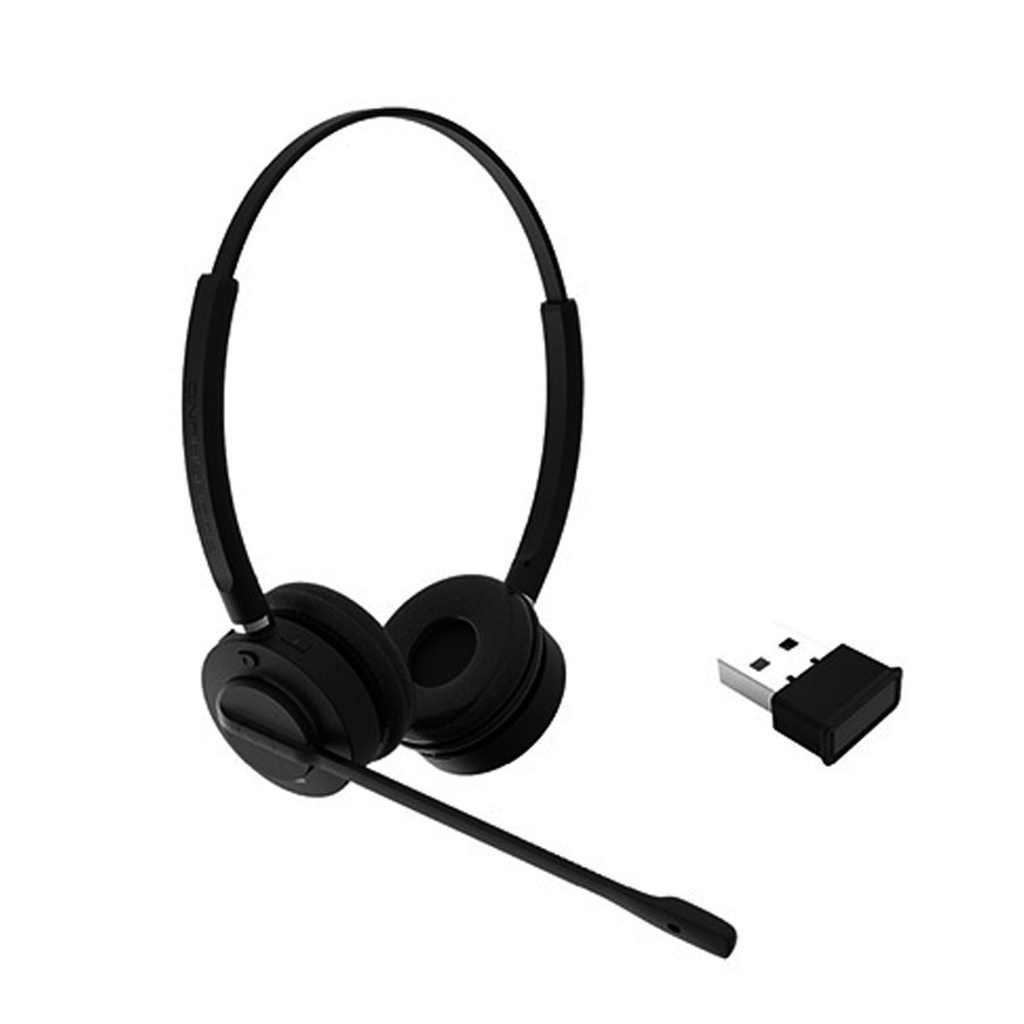 INSPIRE 16PRO, Diadema Bluetooth Binaural Profesional, cancelación ruido, 30 mts, con adaptador USB-BT