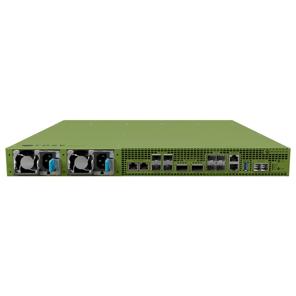 ROSE Data server RDS2216-2XG-4S+4XS-2XQ,  20 ranuras U.2 NVMe, 2xQSFP28 100G, 4xSFP28 25G, 4xSFP+ 10G, RouterOS