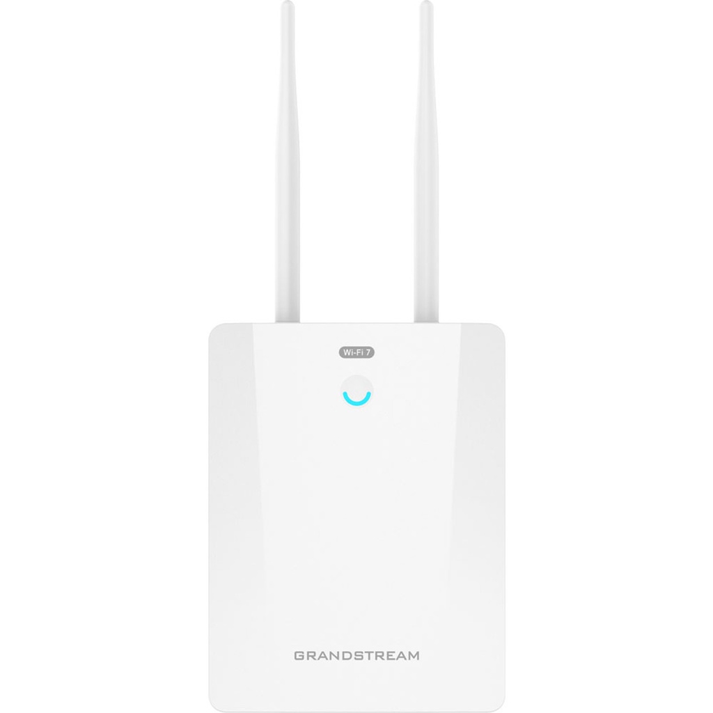 GWN7670LR, AP Exteriores WiFi-7 Largo Alcance, poste o pared, Dual Band, 802.11be, 3.6Gbps, MIMO 2x2:2 con DL/UL OFDMA, bluetooth, 350mts, 256 usuarios, 1 x 2.5GEth, 1 x 2.5G SFP