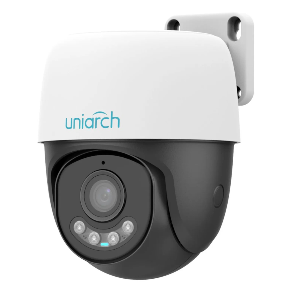 Uho-P2A-M3F4D, Cámara IP Mini PTZ WiFi, 3MP, Lente 4mm, Micrófono y Bocina, IR 30m, Micro SD, Ultra H.265, Exteriores IP66, serie Panda