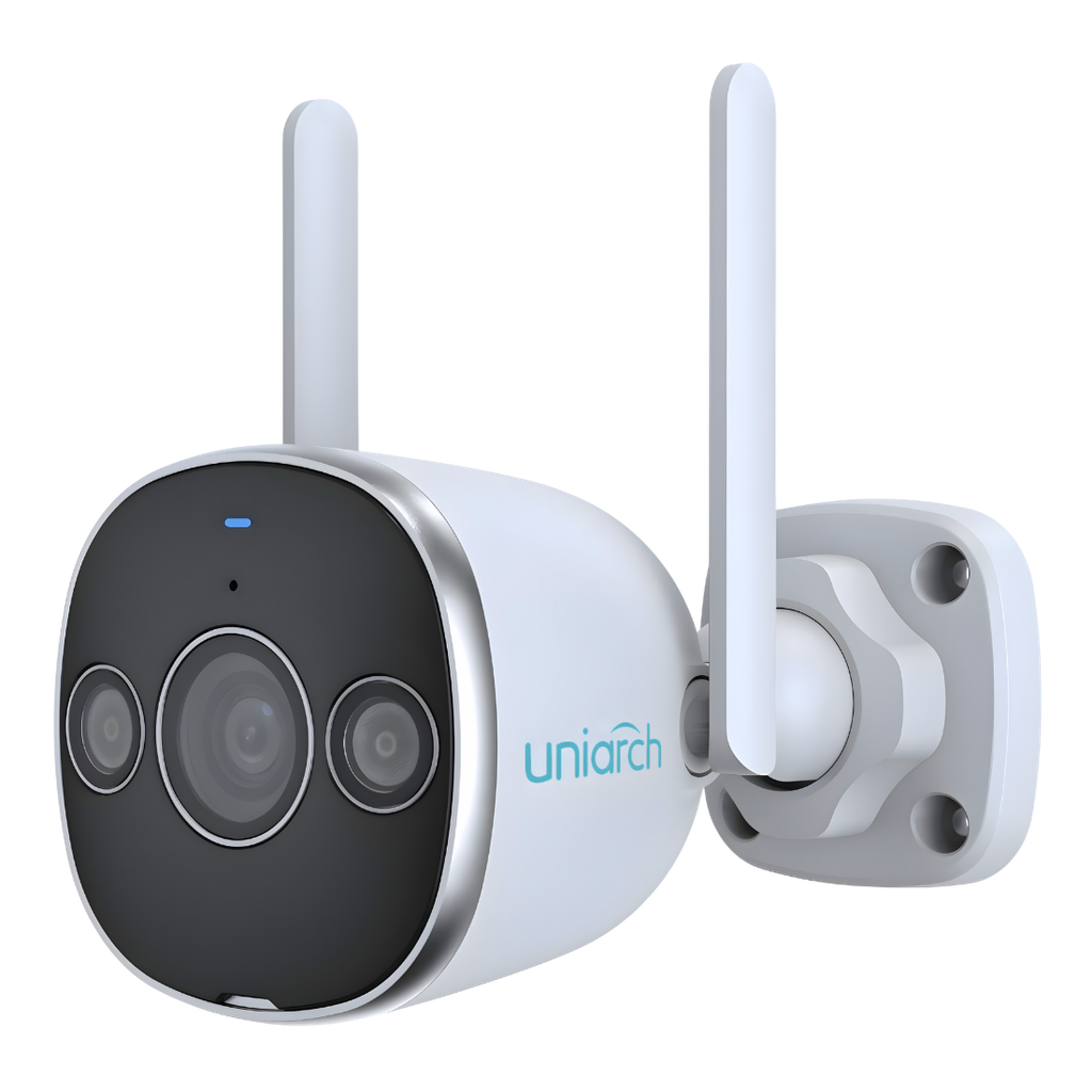 Uho-B2D-M3F3D, Cámara IP Bullet WiFi, 3MP, Lente 2.8 mm, IR 20m, Micro SD 128GB, Para exterior, IP67, serie Panda