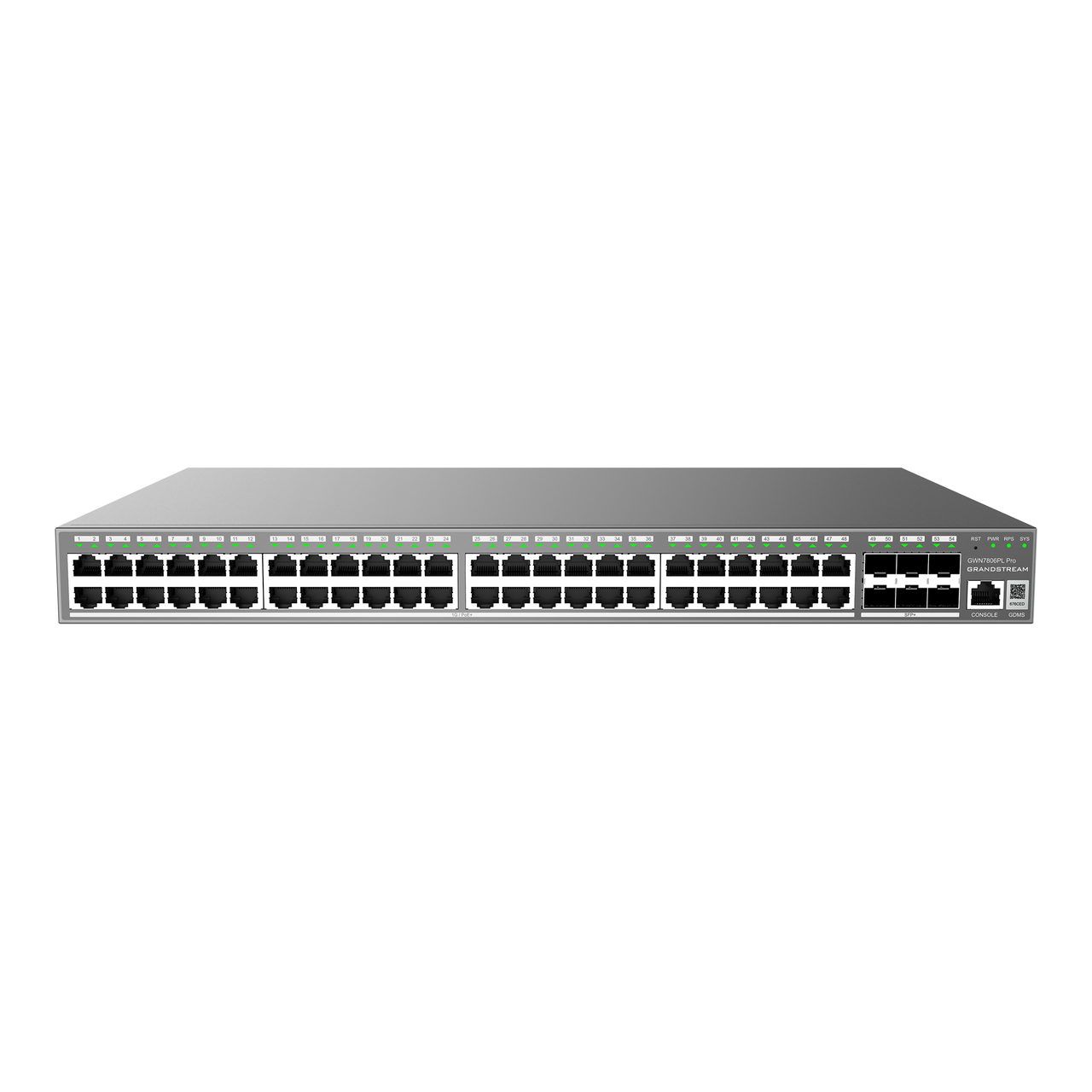 GWN7806PL Pro, Switch PoE Administrable capa 2++, 48 x GigaEth PoE/PoE+ y 6 x 10Giga SFP+, 509.3w, 30w máx puerto PoE