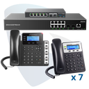 PAQ-GCC-8GXP-PLUS, Conmutador convergente, 8 teléfonos IP y switch, incluye: GCC6010, 7 x GXP1620, GXP1630 y GWN7801