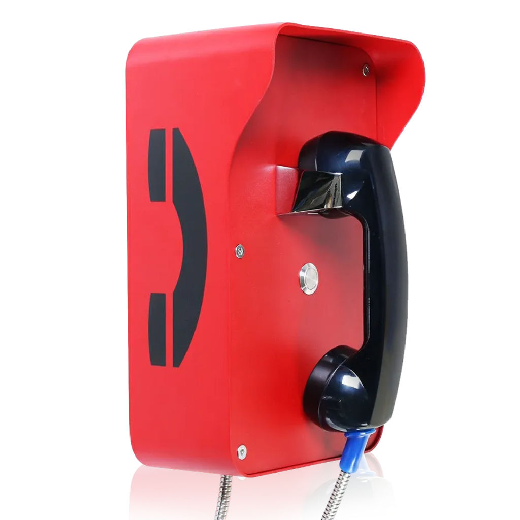 JR210-1B-SIP, Teléfono IP/SIP un botón, antivandálico, acero laminado en frio, color rojo, IP65, 300x180x161mm