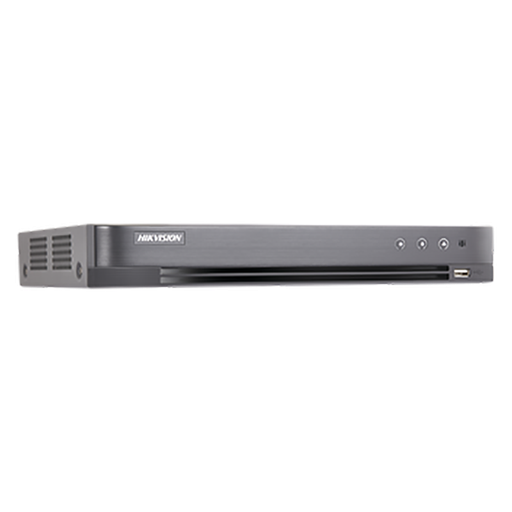 [DS7208HUHIK1(S)] DS-7208HUHIK1(S), DVR 8 MP, 8 Canales 4K TURBOHD + 8 IPs, 1 Bahía de Disco Duro, 4 Canales Audio, coaxitron, analitica