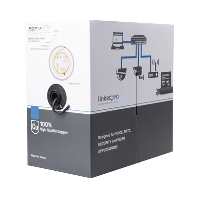 [PRO-CAT-5-EXT] PRO-CAT-5-EXT, Cable FTP Cat 5e, NEGRO, 100% cobre, 305m