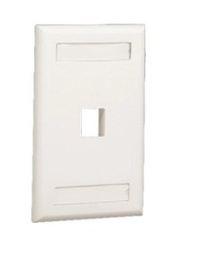 [NK1FWHY] NK1FWHY, Placa de Pared Vertical, Salida Para 1 Puerto Keystone, Con Espacios Para Etiquetas, Color Blanco