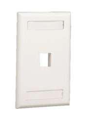 [NK1FWHY] NK1FWHY, Placa de Pared Vertical, Salida Para 1 Puerto Keystone, Con Espacios Para Etiquetas, Color Blanco