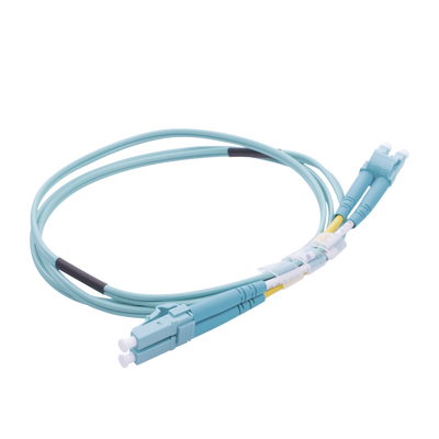 [LP-FOM3-LCLC-R01] LP-FOM3-LCLC-R01, Jumper de Fibra Óptica Multimodo OM3 50/125 LC-LC OFNR (Riser), 2.0 mm, Dúplex, Aqua, 1 metro