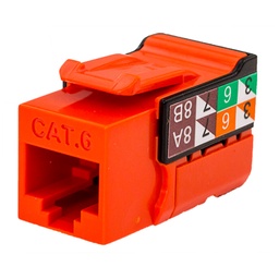 [352-V2707_OR] 352-V2707/OR, Jacks cat 6 naranja, 1Gb/s a 550mhz, 50 micras baño de oro, 750 inserciones plug jack, color naranja