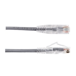 [077-2013_05GY] 077-2013/05GY, Patch Cord Cat 6A color gris, 0.5 pies (15 cms), diámetro reducido, inyección de molde