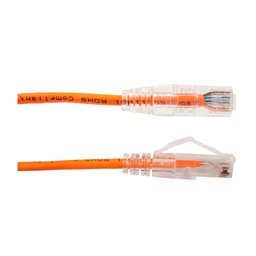 [077-2014_05OR] 077-2014/05OR, Patch Cord Cat 6A color naranja, 0.5 pies (15 cms), diámetro reducido, inyección de molde