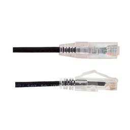 [077-2028_2BK] 077-2028/2BK, Patch Cord Cat 6A color negro, 2 pies (60 cms), diámetro reducido, inyección de molde