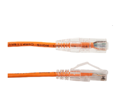 [077-2032_2OR] 077-2032/2OR, Patch Cord Cat 6A color naranja 2 pies (60 cms), diámetro reducido, inyección de molde