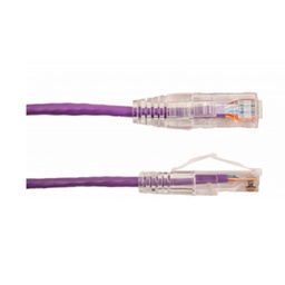 [077-2033_2PR] 077-2033/2PR, Patch Cord Cat 6A color púrpura, 2 pies (60 cms), diámetro reducido, inyección de molde