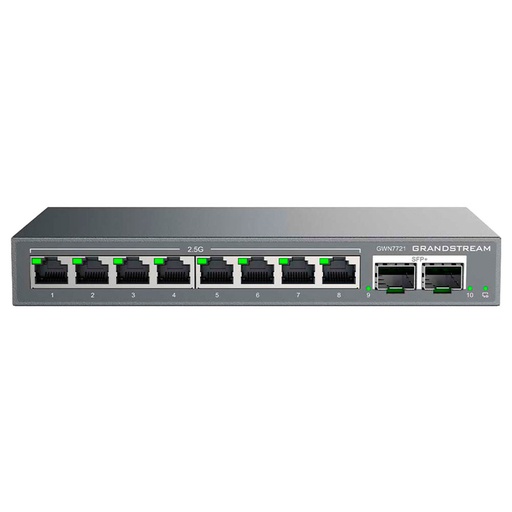 [GWN7721] GWN7721, Switch Administrable Capa 2-lite, 8 puertos 2.5GEth, 2 puertos SFP+ de 10G