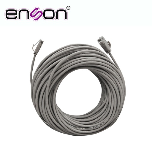 [ENS-IP18CAT6] ENS-IP18CAT6, Cable prearmado de 18mts CAT6 con conectores RJ45 tipo macho en cada extremo, para sistemas básicos de VIDEO IP y redes en color gris
