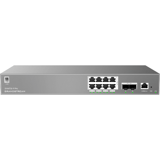 [GWN7801P Pro] GWN7801P Pro, Switch PoE Administrable capa 2++, 8 x GigaEth PoE/PoE+ y 2 x 2.5Giga SFP. 145.5w, 30w máx puerto PoE