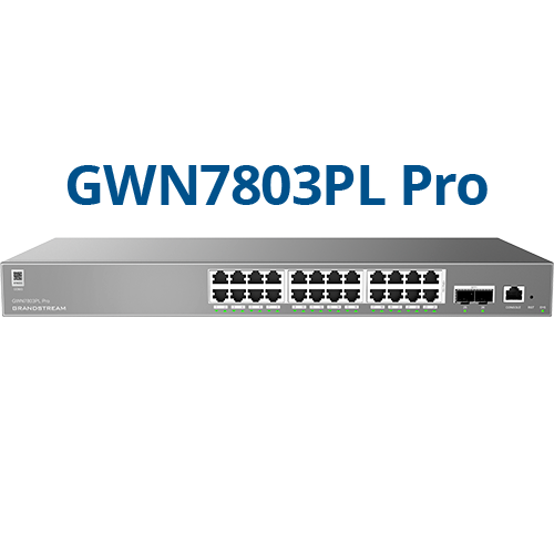 [GWN7803PL-Pro] GWN7803PL-Pro, Switch PoE Administrable capa 2++, 24 x GigaEth PoE/PoE+/PoE++ y 2 x 10Giga SFP+, 299.2w, 30w máx puerto PoE