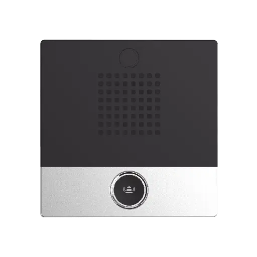 [I10S] I10S, Mini Intercomunicador, diseño elegante, PoE / 12V 1A, 1 botón, 1 relevador integrado de salida y entrada.