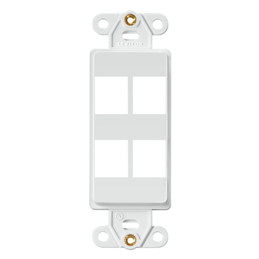 [41644-00W] 41644-00W, Inserto Decora con cuatro puertos QuickPort, color blanco