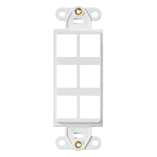 [41646-00W] 41646-00W, Inserto Decora con seis puertos QuickPort, color blanco