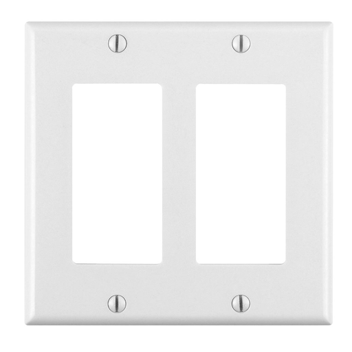 [80409-00W] 80409-00W, Placa dos ventanas con tornillos Decora, color blanco