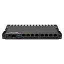 RB5009UPr+S+IN, Ruteador CPU 1.4G, 1G RAM, 8xGEth PoE in/out, 1xSFP+, RouterOS v7