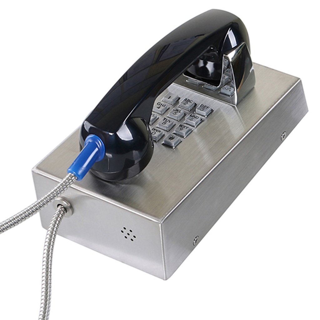 CT201-FK-Analogo-SS, Teléfono Análogo anti vandálico, acero inoxidable, montaje en pared, 130x247x132cms