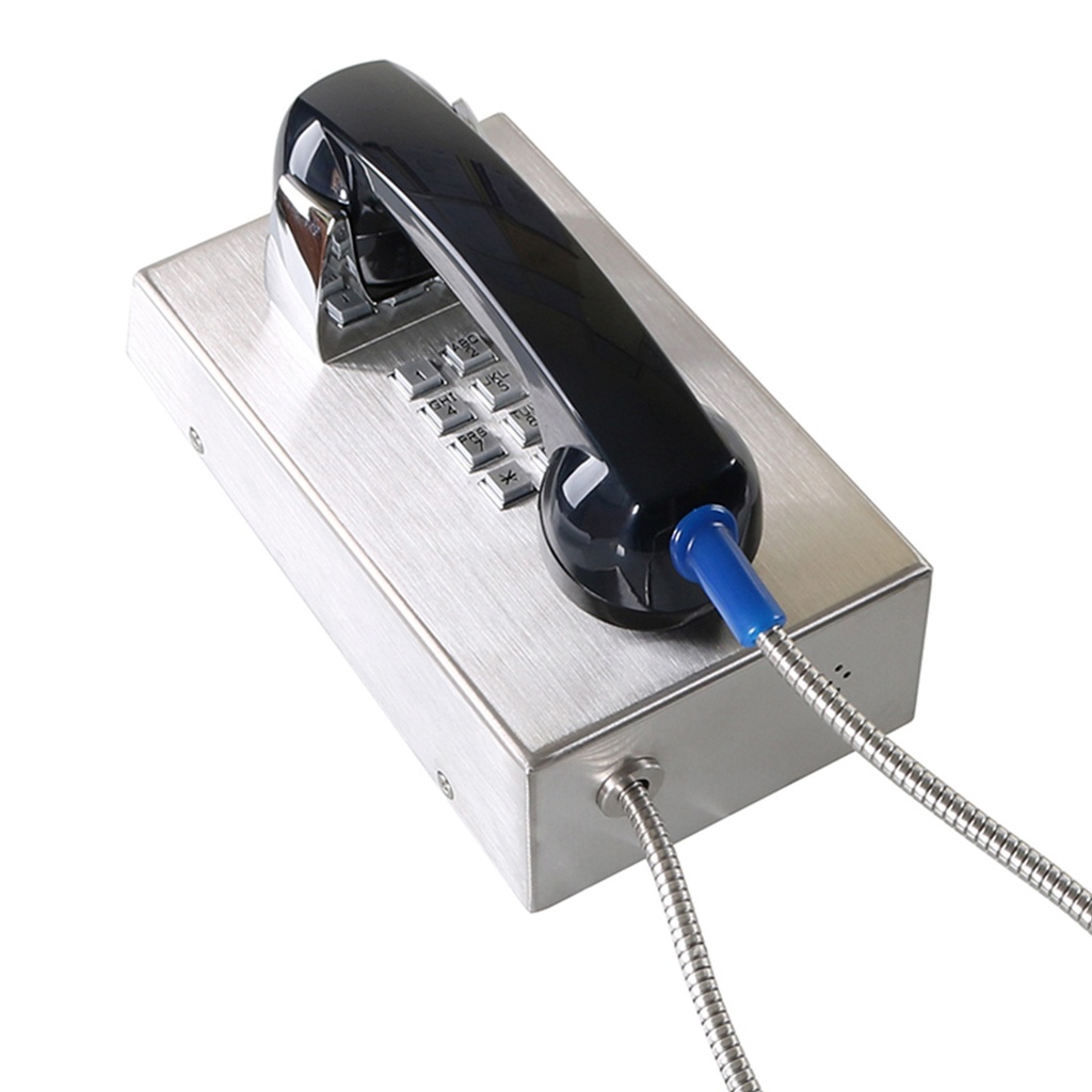 CT201-FK-Analogo-SS, Teléfono Análogo anti vandálico, acero inoxidable, montaje en pared, 130x247x132cms