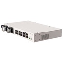 CRS510-8XS-2XQ-IN, Switch CPU 650MHz, 128MB RAM, 1 Eth 10/100, 8 SFP28 25G, 2 QSFP28 100G, CA/CD y 802.3bt PoE-in, RouterOS