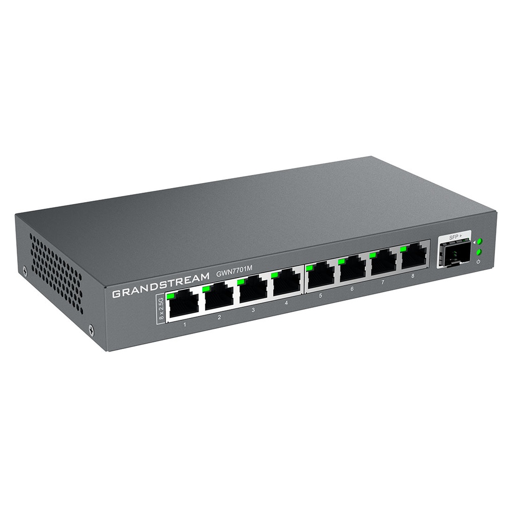 GWN7701M, Switch No Administrable, 8 puertos RJ45 de 100/1000/2500Mbps RJ45, 1× SFP+ para fibra