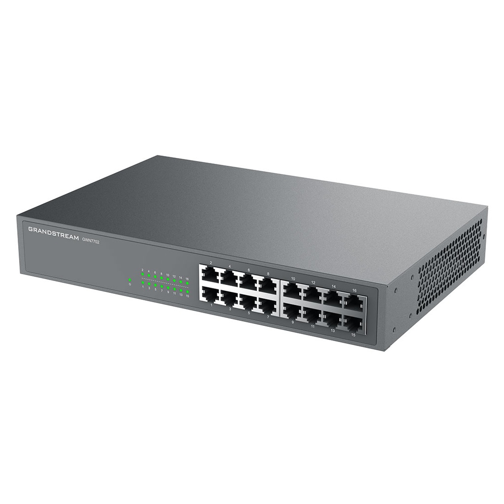 GWN7702, Switch No Administrable, 16 puertos Giga Ethernet, Gabinete metálico
