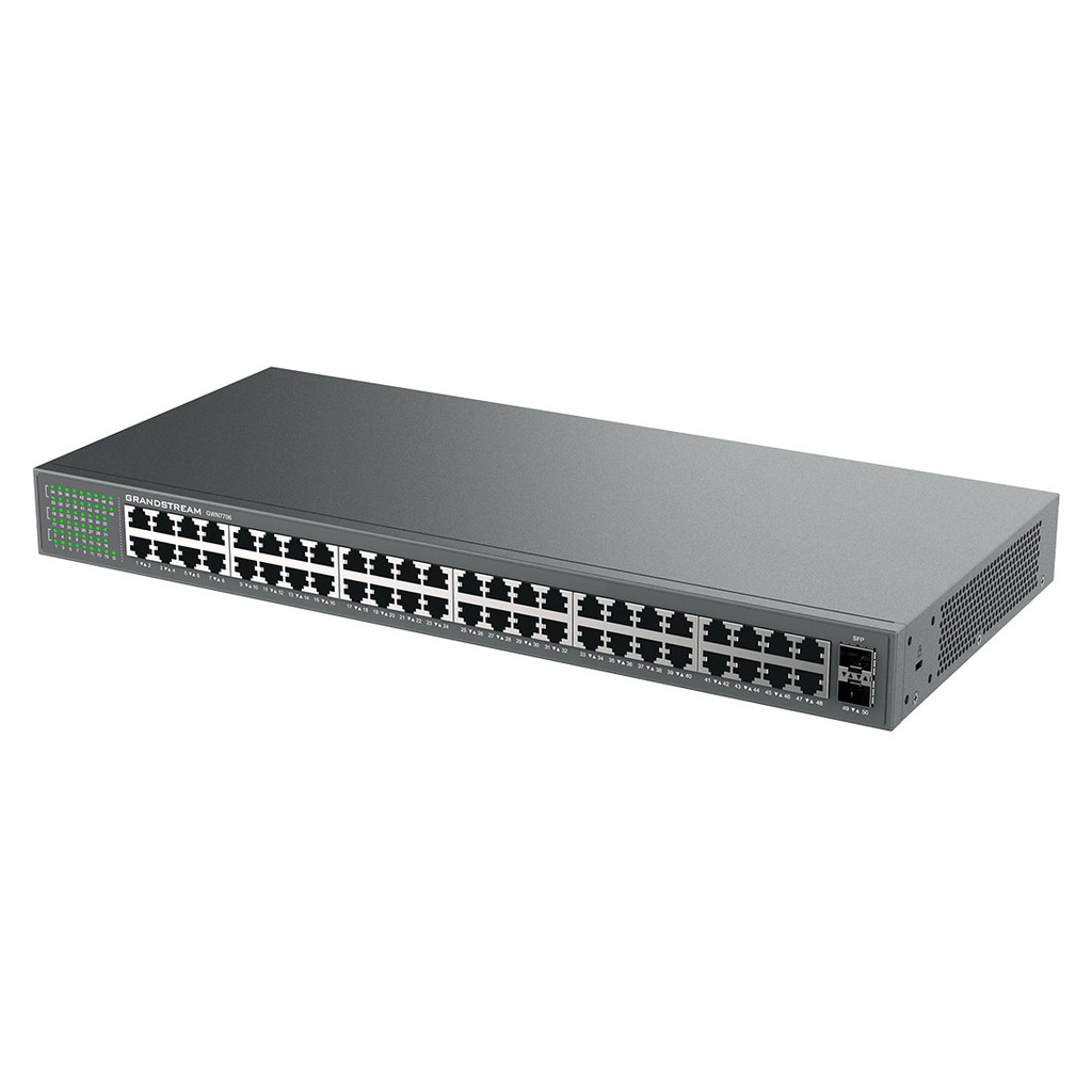 GWN7706, Switch No Administrable, 48 puertos Giga Ethernet, Gabinete metálico escritorio o rack