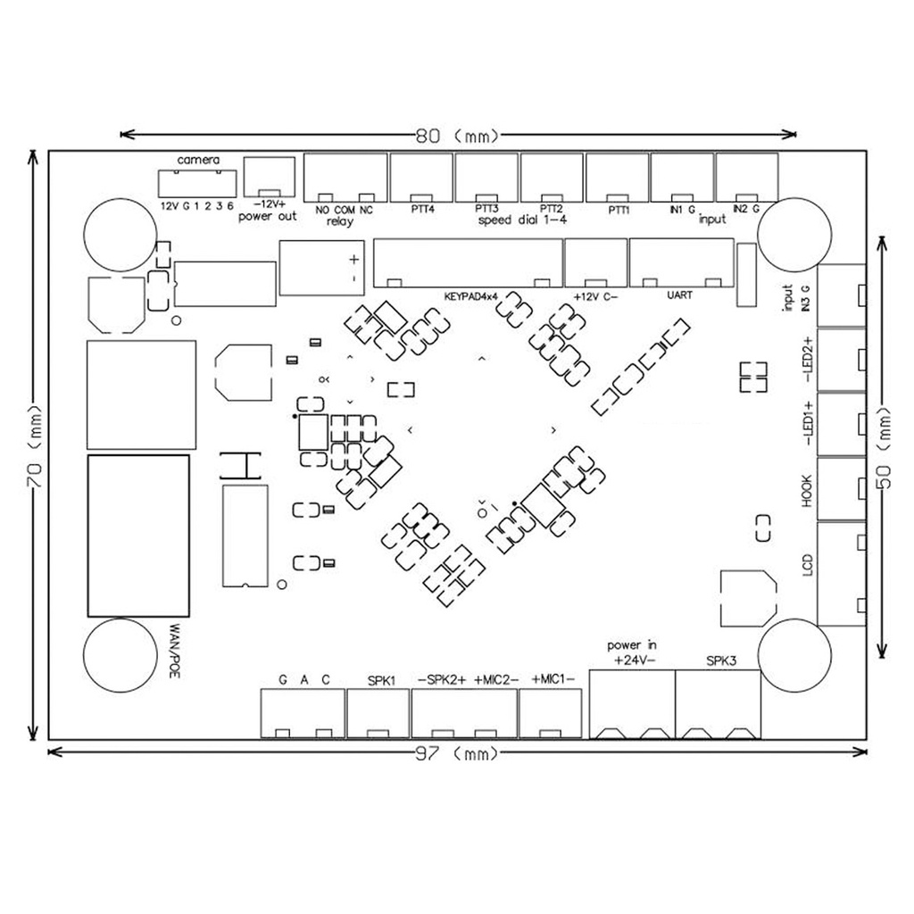 CT-SIP-PCB, Módulo PCB VoIP/SIP grado industrial