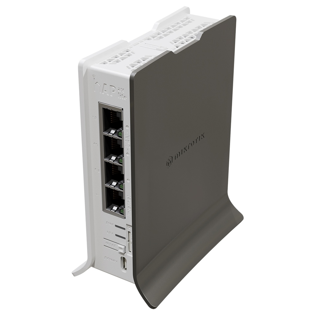 L41G-2axD&FG621-EA, hAP ax lite LTE6, Ruteador WiFi 2.4Ghz WiFi-6, 4 x GEth, Ranura SIM de Modem 4G CAT6 (LTE) soporta banda 28