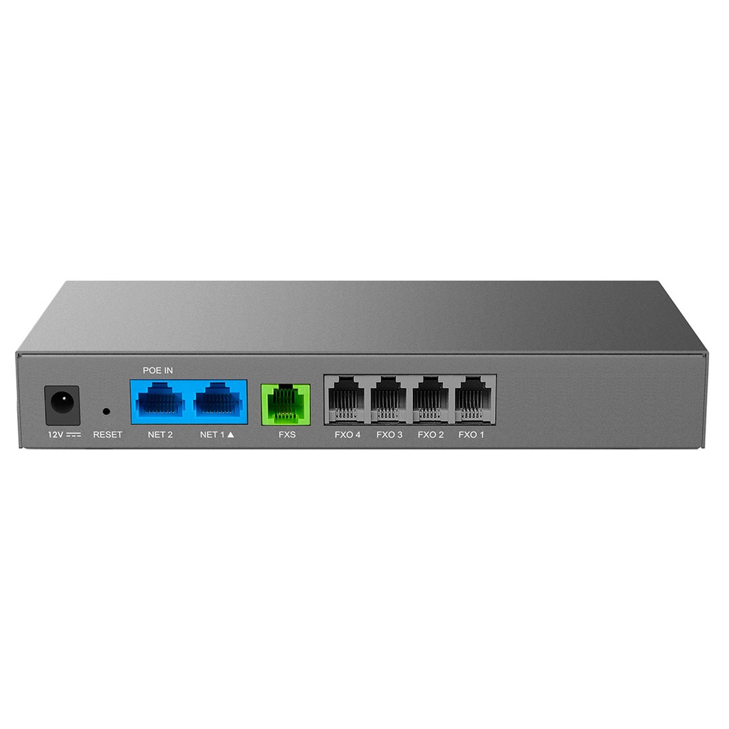 HT841, Gateway Análogo a VoIP, 4xFXO, 1xFXS, con ruteador, 3 cuentas SIP, PoE