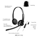 EPIC 512-R, Diadema ambiente extremo y controles, doble mic, USB y 3.5mm, rojo (Binaural)